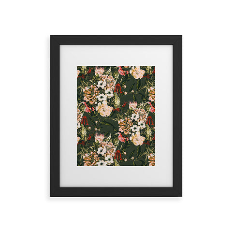 Marta Barragan Camarasa Dark wild floral 03 Framed Art Print