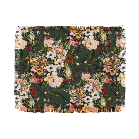 Marta Barragan Camarasa Dark wild floral 03 Throw Blanket
