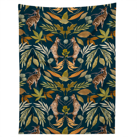 Marta Barragan Camarasa Deer in the wild forest D4 Tapestry