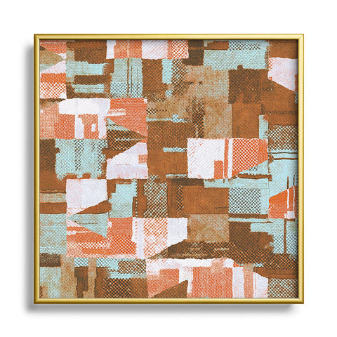Marta Barragan Camarasa Desert textile cutout pattern Square Metal Framed Art Print