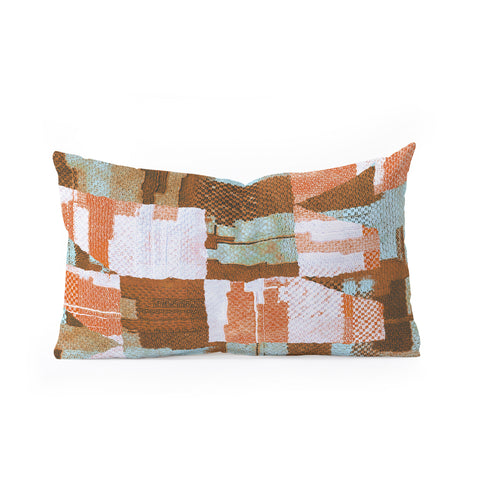 Marta Barragan Camarasa Desert textile cutout pattern Oblong Throw Pillow