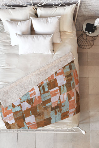 Marta Barragan Camarasa Desert textile cutout pattern Fleece Throw Blanket