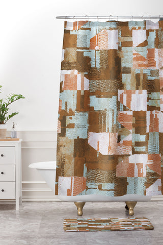 Marta Barragan Camarasa Desert textile cutout pattern Shower Curtain And Mat
