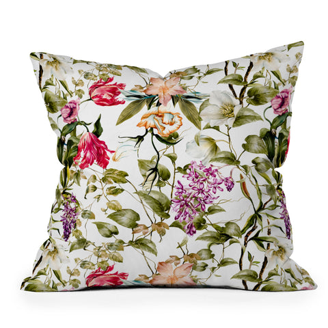 Marta Barragan Camarasa detailed botanical garden Outdoor Throw Pillow