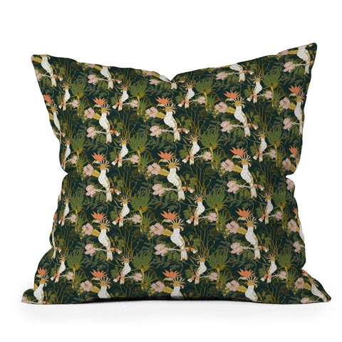 Marta Barragan Camarasa Drawing of exotic birds in the Outdoor Throw Pillow
