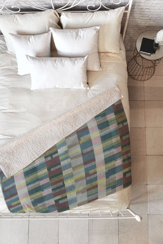 Marta Barragan Camarasa Dynamic Linear Blocks Fleece Throw Blanket