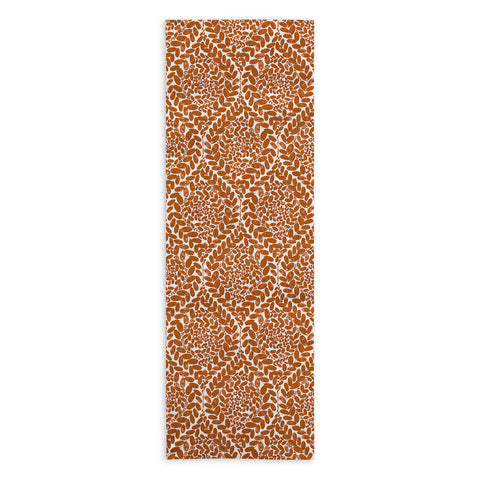Marta Barragan Camarasa Earthy Leaves Motif Yoga Towel
