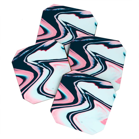 Marta Barragan Camarasa Effect marble glitch Coaster Set