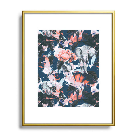 Marta Barragan Camarasa Elephants in the rose bushes I Metal Framed Art Print