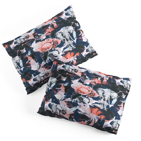 Marta Barragan Camarasa Elephants in the rose bushes I Pillow Shams