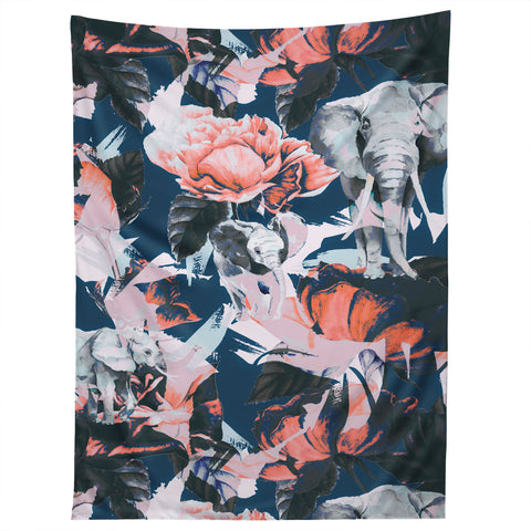 Marta Barragan Camarasa Elephants in the rose bushes I Tapestry