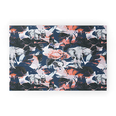 Marta Barragan Camarasa Elephants in the rose bushes I Welcome Mat