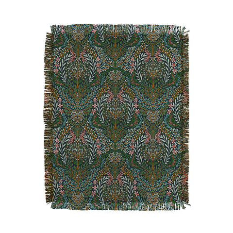 Marta Barragan Camarasa Enchanted Woodland Oasis Throw Blanket