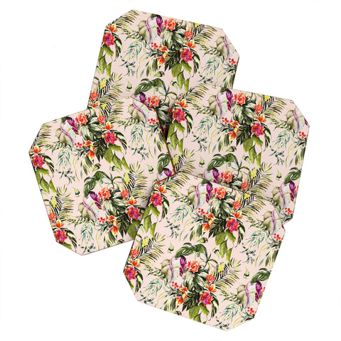 Marta Barragan Camarasa Exotic jungle bouquet Coaster Set