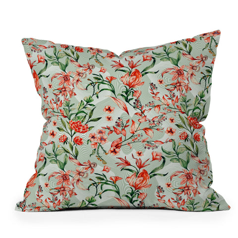 Marta Barragan Camarasa Exotic tropical bloom 027 Outdoor Throw Pillow