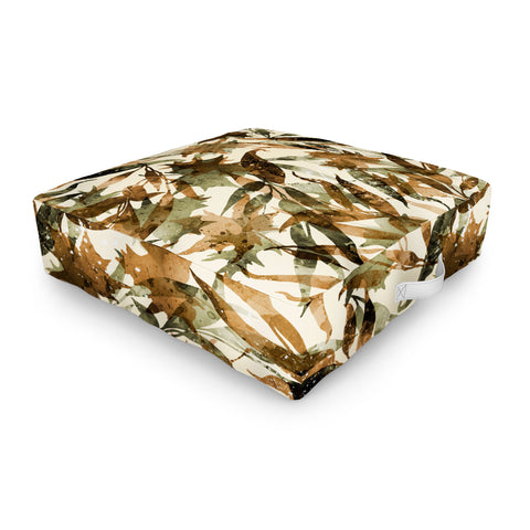 Marta Barragan Camarasa Fall Earthy Leaves Harmony Outdoor Floor Cushion