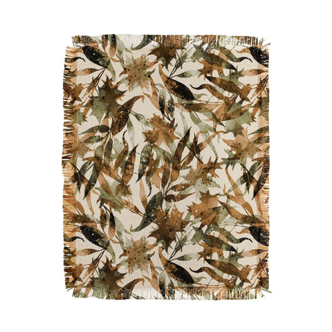 Marta Barragan Camarasa Fall Earthy Leaves Harmony Throw Blanket