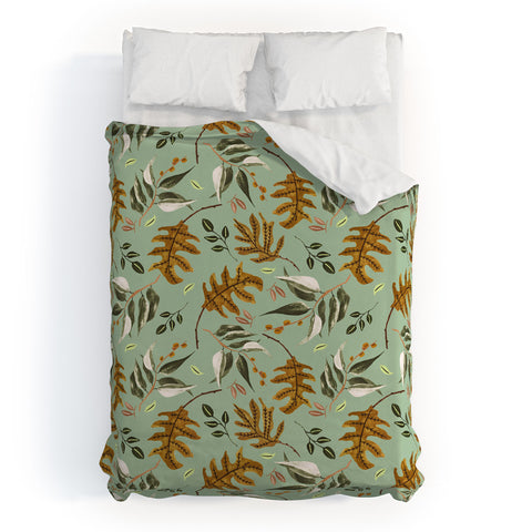 Marta Barragan Camarasa Fall of fall leaves Duvet Cover