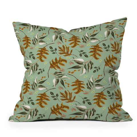 Marta Barragan Camarasa Fall of fall leaves Outdoor Throw Pillow