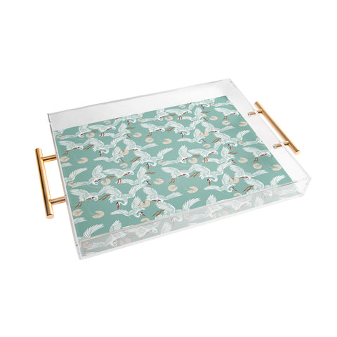 Marta Barragan Camarasa Flock of crane birds I Acrylic Tray