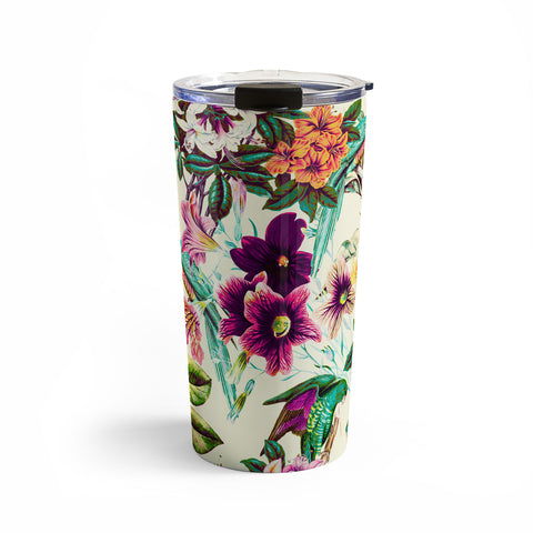 Marta Barragan Camarasa Floral and exotic birds Travel Mug