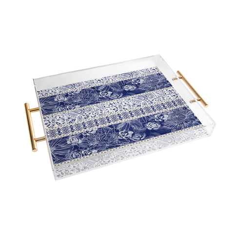 Marta Barragan Camarasa Floral Indigo Acrylic Tray