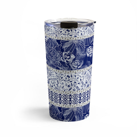 Marta Barragan Camarasa Floral Indigo Travel Mug