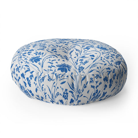 Marta Barragan Camarasa Floral perennial pleasure B Floor Pillow Round