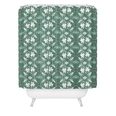 Marta Barragan Camarasa Floral Pleasure greenish A Shower Curtain