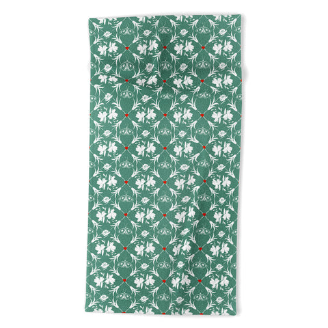 Marta Barragan Camarasa Floral Pleasure greenish A Beach Towel