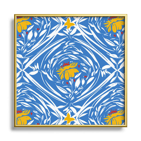 Marta Barragan Camarasa Floral pleasure pattern B Square Metal Framed Art Print