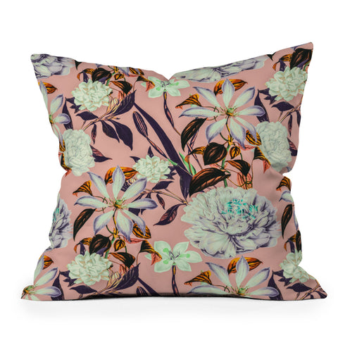 Marta Barragan Camarasa Floral vintage blooms Outdoor Throw Pillow