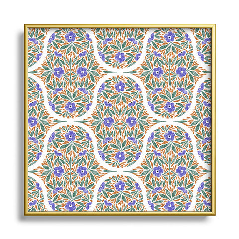 Marta Barragan Camarasa Floral Whimsy Art Decor Square Metal Framed Art Print