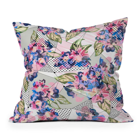 Marta Barragan Camarasa Flower geometric stroke Outdoor Throw Pillow