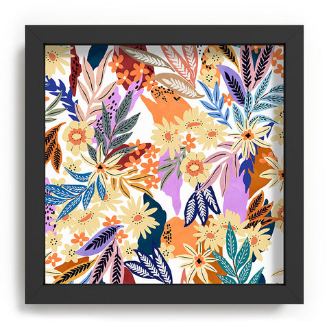 Marta Barragan Camarasa Flowered blooms colorful AB2 Recessed Framing Square