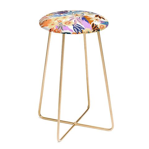 Marta Barragan Camarasa Flowered blooms colorful AB2 Counter Stool