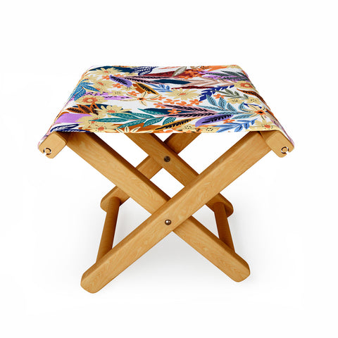 Marta Barragan Camarasa Flowered blooms colorful AB2 Folding Stool