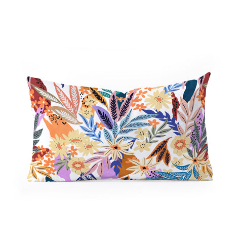 Marta Barragan Camarasa Flowered blooms colorful AB2 Oblong Throw Pillow
