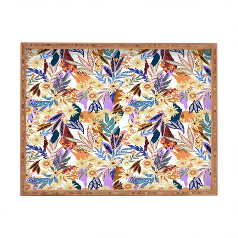 Marta Barragan Camarasa Flowered blooms colorful AB2 Rectangular Tray