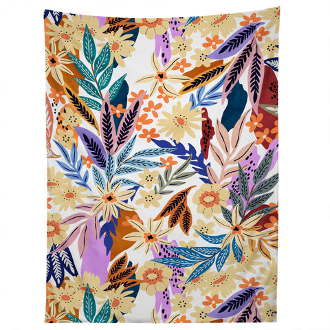 Marta Barragan Camarasa Flowered blooms colorful AB2 Tapestry
