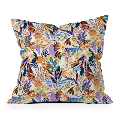 Marta Barragan Camarasa Flowered blooms colorful AB2 Throw Pillow
