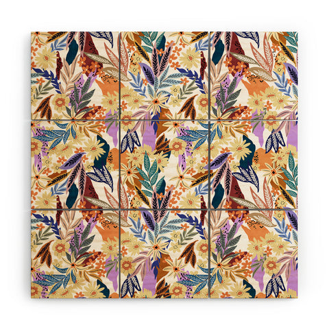 Marta Barragan Camarasa Flowered blooms colorful AB2 Wood Wall Mural