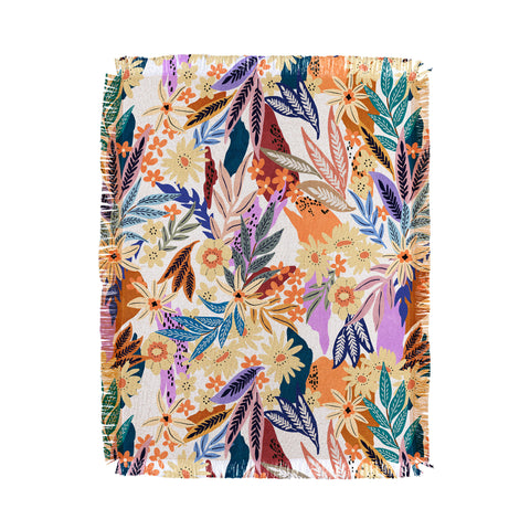 Marta Barragan Camarasa Flowered blooms colorful AB2 Throw Blanket