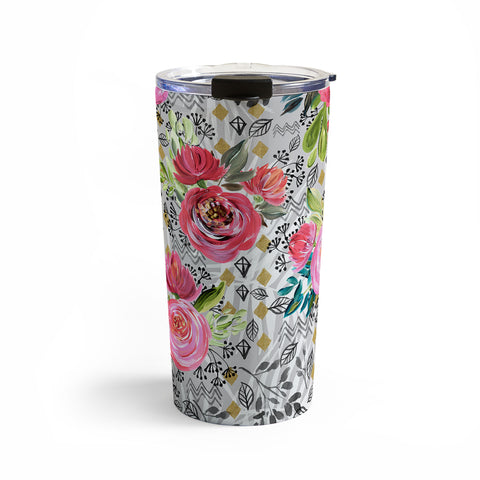 Marta Barragan Camarasa Flowered nature with geometric Travel Mug