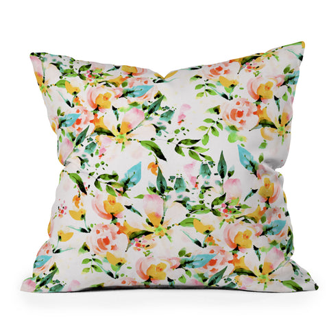 Marta Barragan Camarasa Flowered Outdoor Throw Pillow