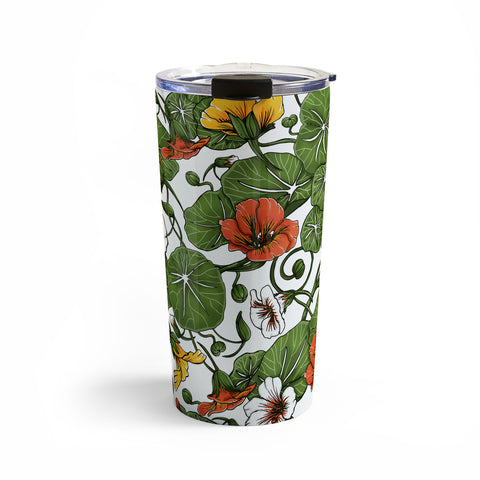 Marta Barragan Camarasa Flowering garden nasturtiums Travel Mug