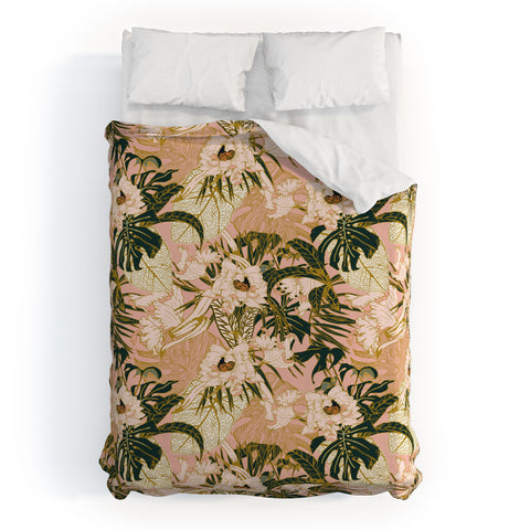 Marta Barragan Camarasa Flowering tropical pink bloom Duvet Cover
