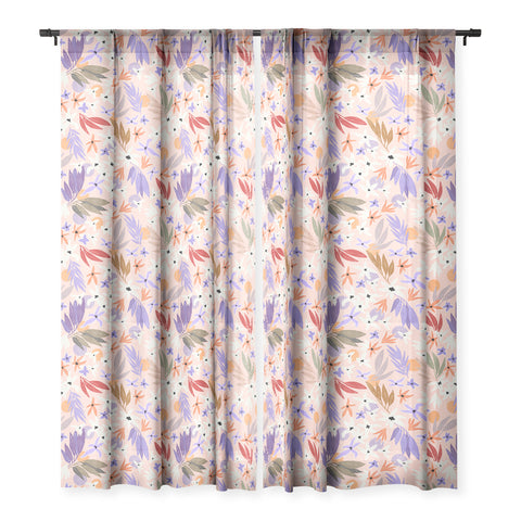 Marta Barragan Camarasa Flowers colorful MP 01A Sheer Window Curtain