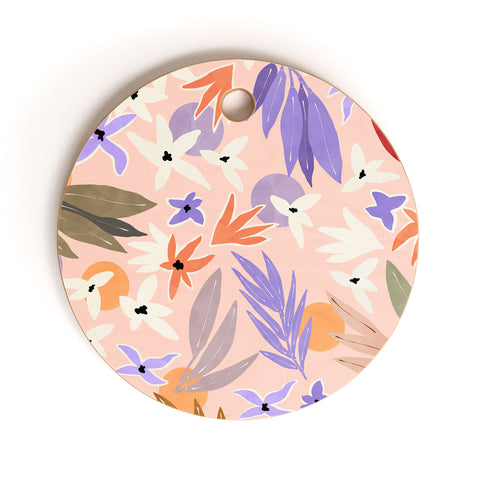 Marta Barragan Camarasa Flowers colorful MP 01A Cutting Board Round
