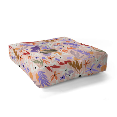 Marta Barragan Camarasa Flowers colorful MP 01A Floor Pillow Square